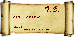Toldi Benigna névjegykártya